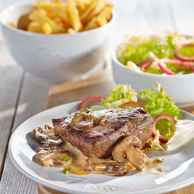 STECK A LA SAUCE CHAMPIGNONS